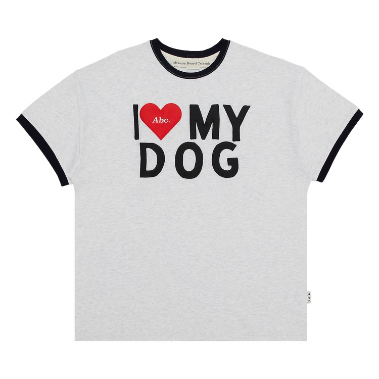 Advisory Board Crystals I Love My Dog Ring Tee "Grey"