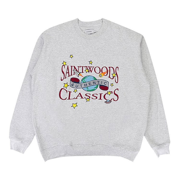 Saintwoods Galactic Classics Crewneck "Ash White"
