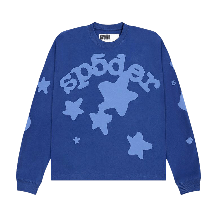 Sp5der Beluga Long-Sleeve HW Tee "Blue"