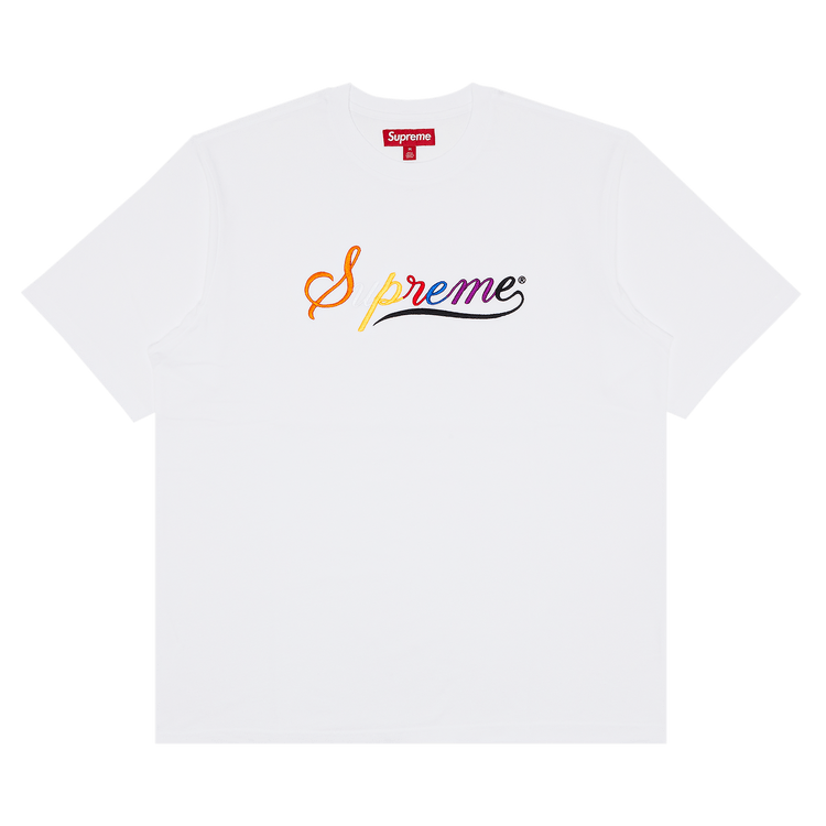 Supreme Cursive Short-Sleeve Top "White"