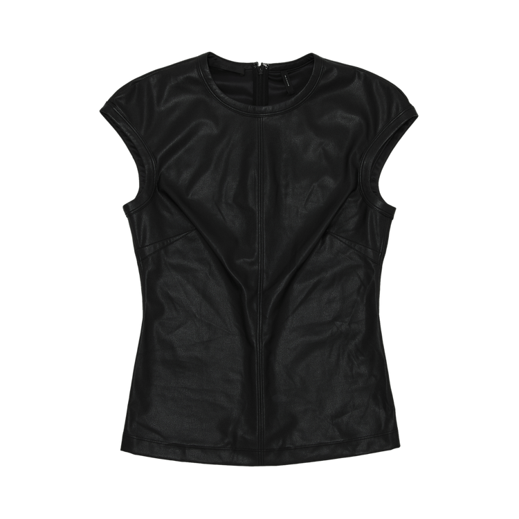 Helmut Lang Faux Leather Tee "Black"
