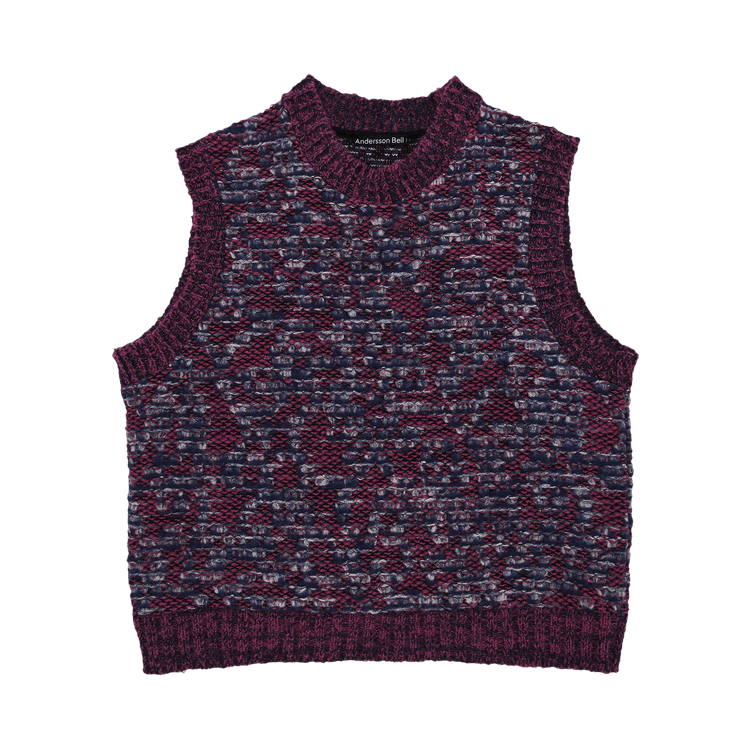 Andersson Bell Wes Wool Blend Knit Sweater Vest "Red"