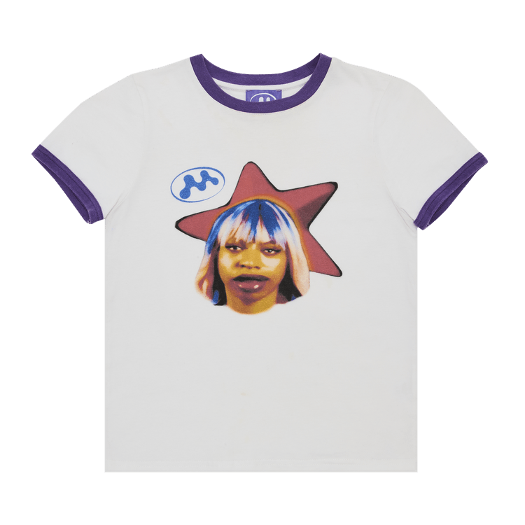Mowalola Logo Star Tee "White"