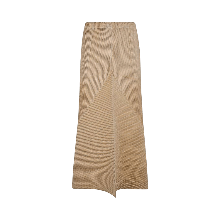 Issey Miyake Wrapped Suede Like Pleats Skirt "Silver/Grass"