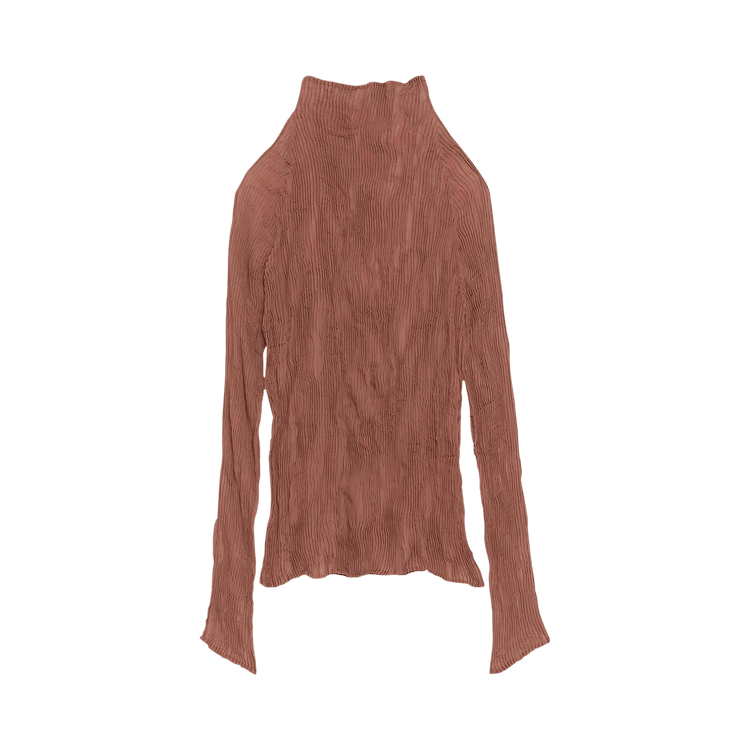 Issey Miyake Chiffon Twist Shirt "Leaves/Brown"