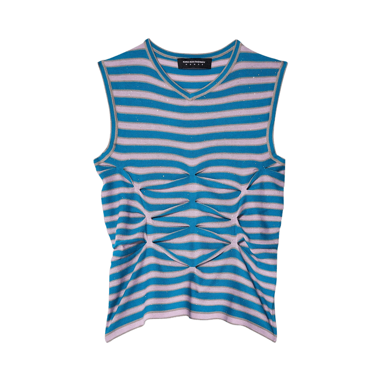 Kiko Kostadinov Zabriskie Sleeveless Top "Ocean Blue/Lilac"