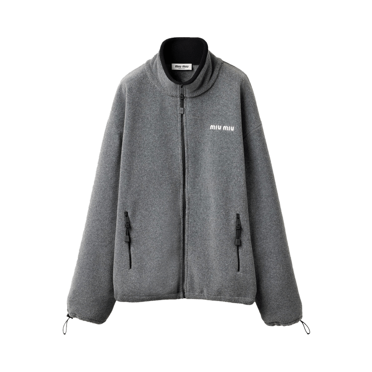 Miu Miu Fleece Zip Sweatshirt "Grey"