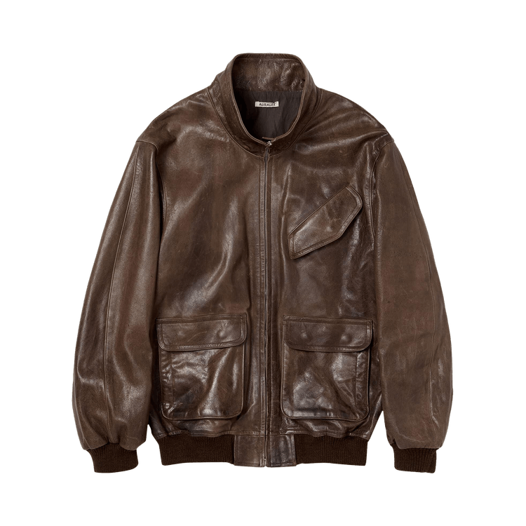 Auralee Zip Blouson "Dark Brown"