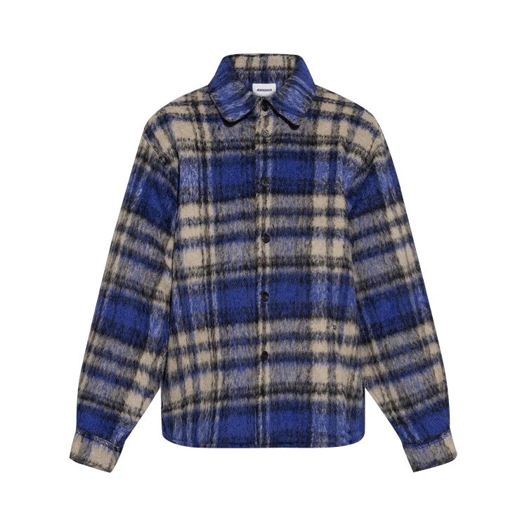 Ader Error Plaid Long-Sleeve Shirt "Blue"