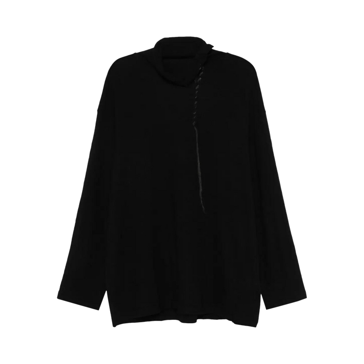 Yohji Yamamoto Pour Homme Embroidered Turtle Long-Sleeve Sweater "Black"