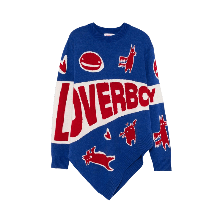 Charles Jeffrey Loverboy Topsy Turvy Loverboy Logo Jumper "Blue/Red"