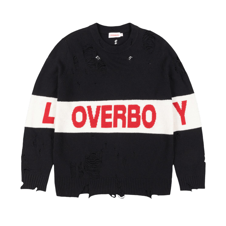 Charles Jeffrey Loverboy Distressed Loverboy Logo Jumper "Black"