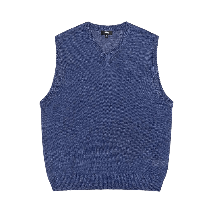 Stussy Loose Knit Linen Vest "Blue"