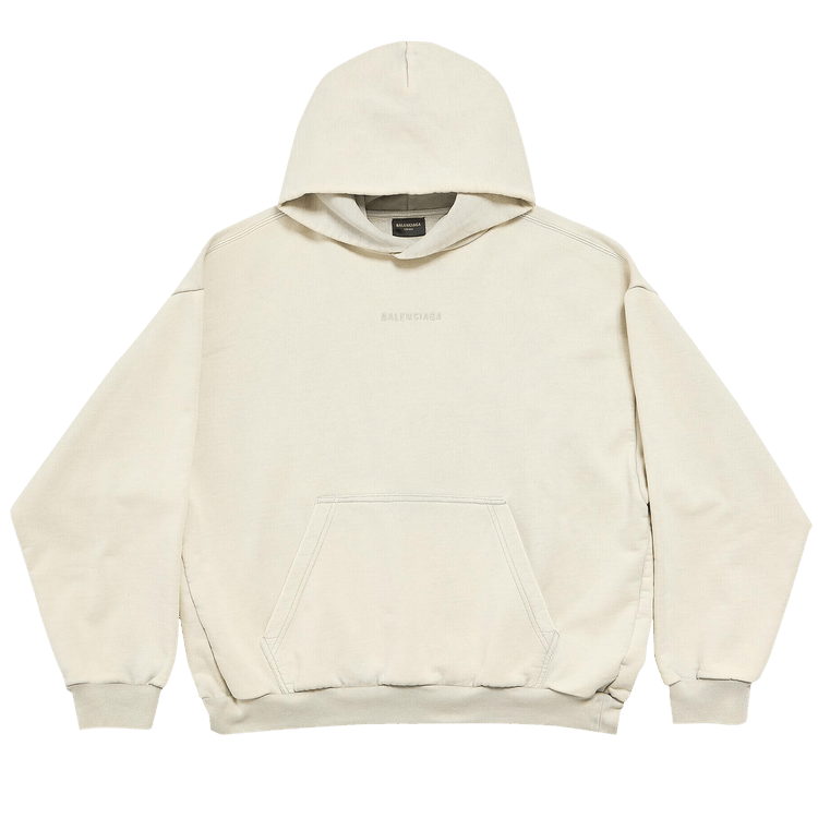 Balenciaga Logo Embroidered Hoodie "Cement Grey"