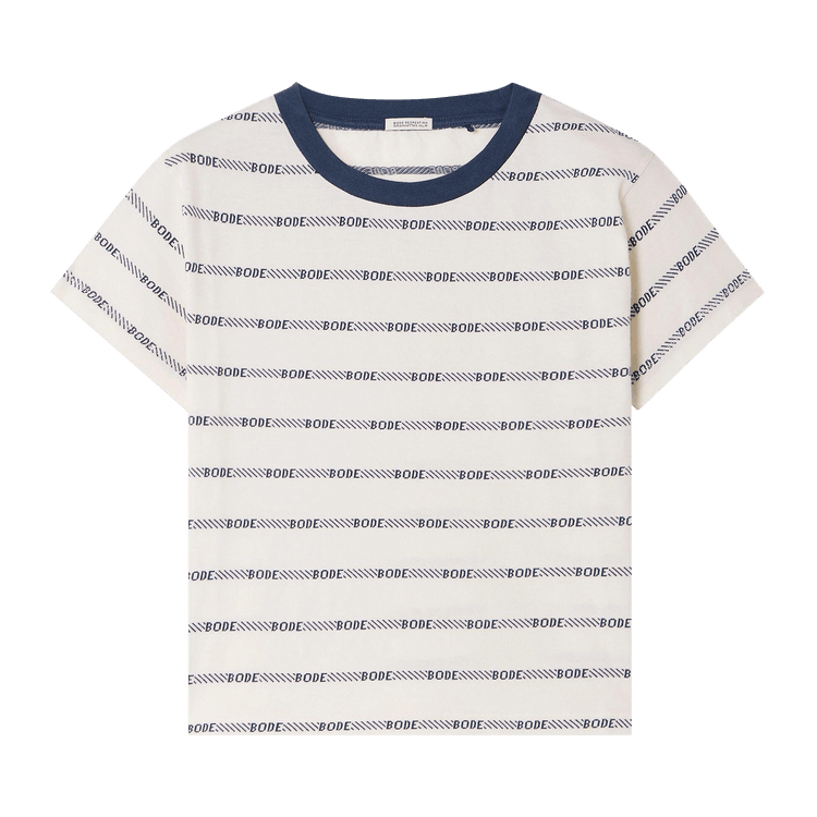 Bode Rec Jacquard Boxy Tee "White/Multicolor"