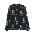 Bode Football Long-Sleeve Shirt "Black Cream"