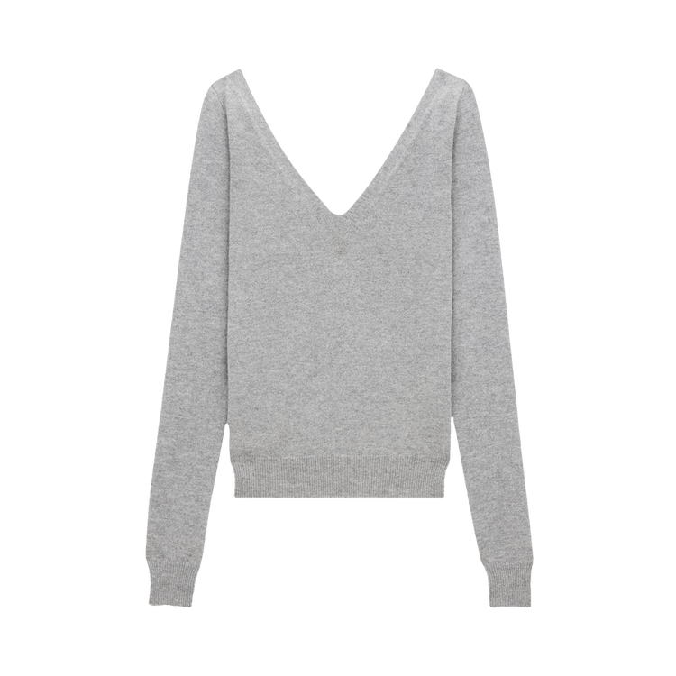 Saint Laurent V-Neck Cashmere Sweater "Grey"