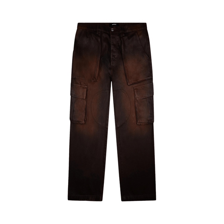 Nahmias Waxed Denim Logo Cargo Pant "Brown Wash"