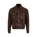 Nahmias Waxed Denim Trucker Jacket "Brown Wash"