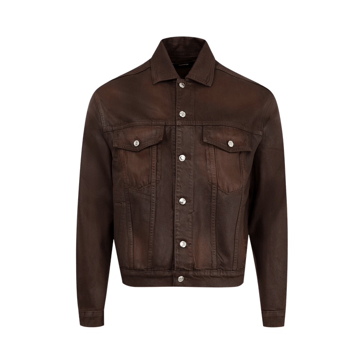 Nahmias Waxed Denim Trucker Jacket "Brown Wash"