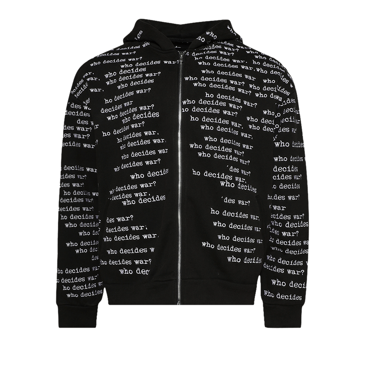 Who Decides War Scripture Zipper Pullover "Coal"