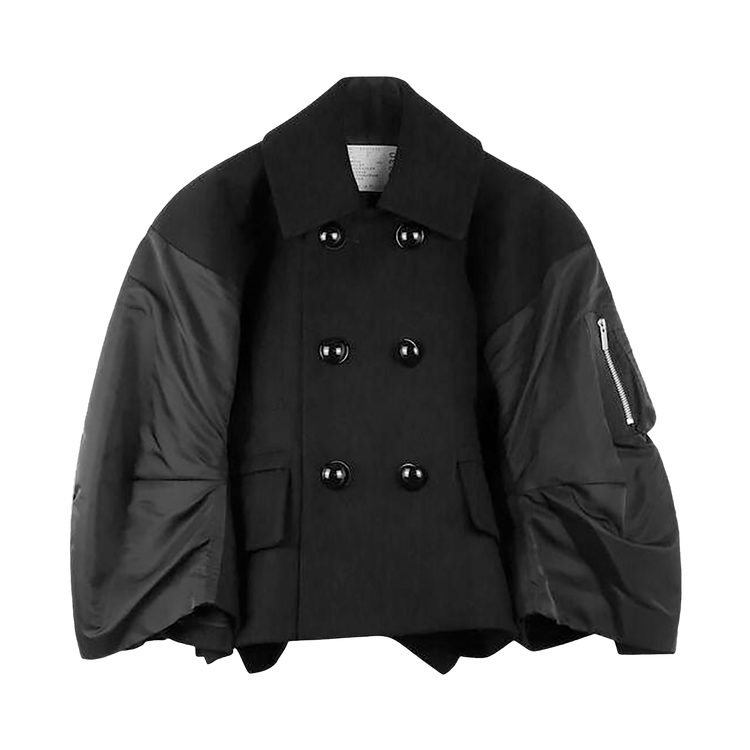 Sacai Wool Melton Nylon Twill Jacket "Black"