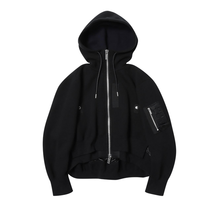 Sacai Sponge Sweat Nylon Twill Hoodie "Black"