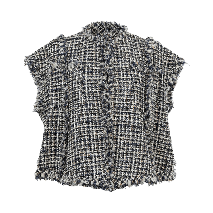 Sacai Tweed Vest "Off White/Blue"