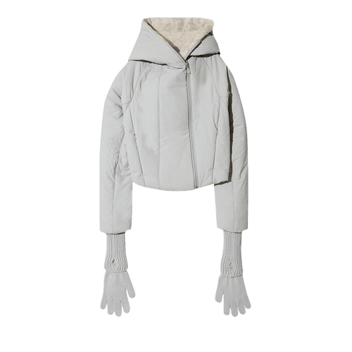 Hyein Seo Padded Crop Jacket With Gloves "French Grey"