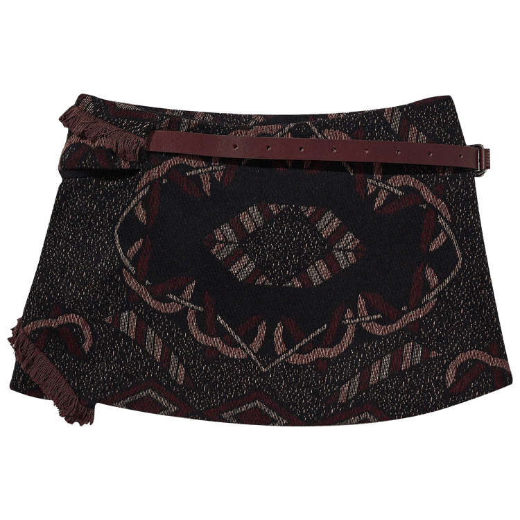 Hyein Seo Cinched Pocket Skirt With Leather Belt "Brown"