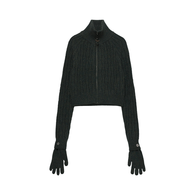 Hyein Seo Troyer Knit Sweater With Gloves "Khaki"
