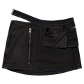 Hyein Seo Patchwork Mini Skirt With Waist Bag "Stone"