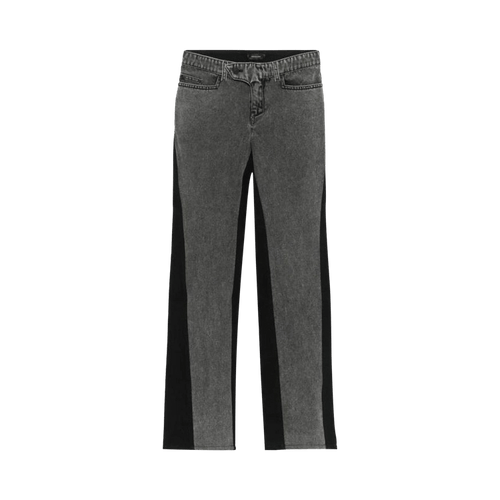 Mugler Bi-Tone Straight Leg Jeans "Washed Black/Black"