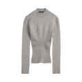 Mugler Sculpting Knit Top "Grey Melange"
