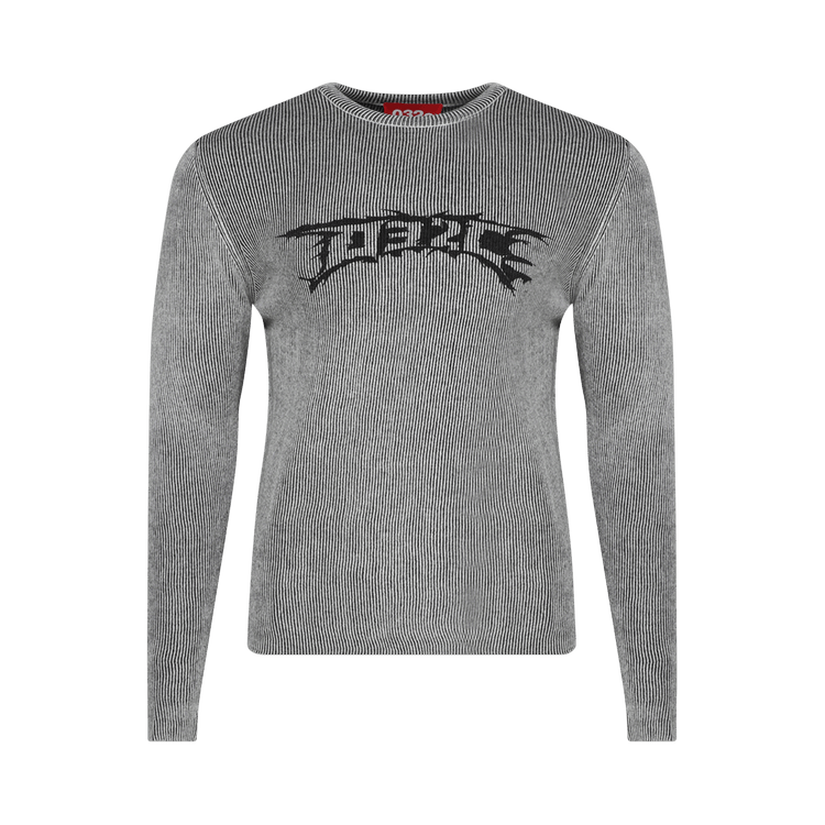 032C Nerve Shatter Slim Cut Long-Sleeve "Black/White"