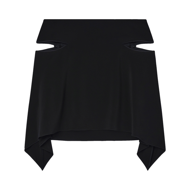 Courrèges Zipped Pockets Crepe Jers Mini Skirt "Black"