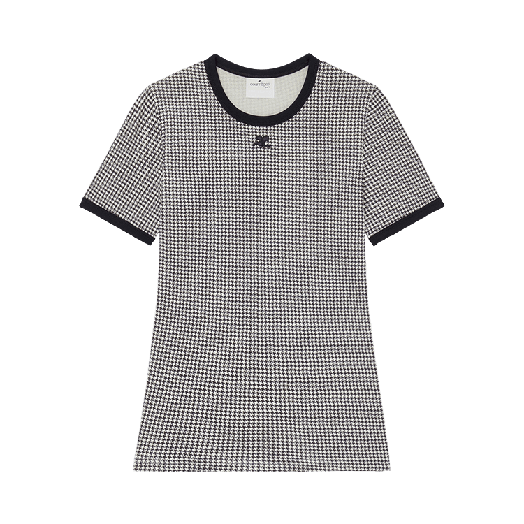 Courrèges Contrast Houndstooth T-Shirt "Houndstooth White/Black"