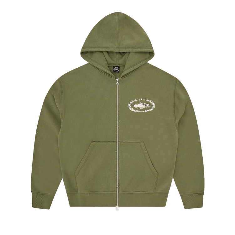 Corteiz CRTZ Superior Royale Zip Hoodie "Olive"