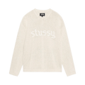 Stussy Embroidered V Neck Logo Sweater "Natural"