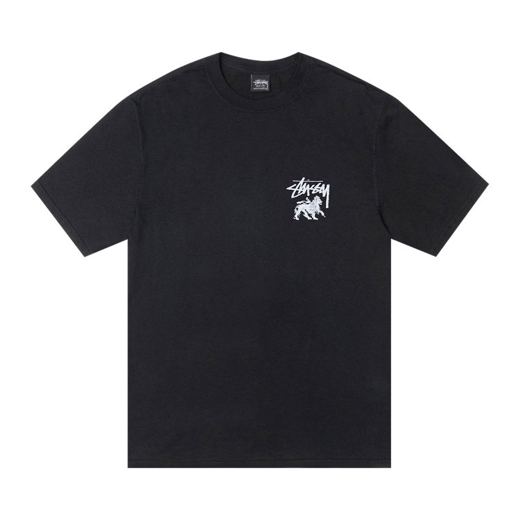 Stussy Pigment Dyed Rasta Lion Tee "Black"