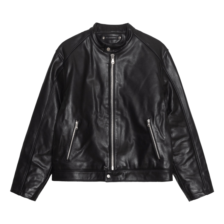 Stussy Cafe Racer Leather Jacket "Black"