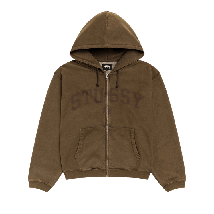 Stussy Faded Graphic Zip Hoodie "Olive"