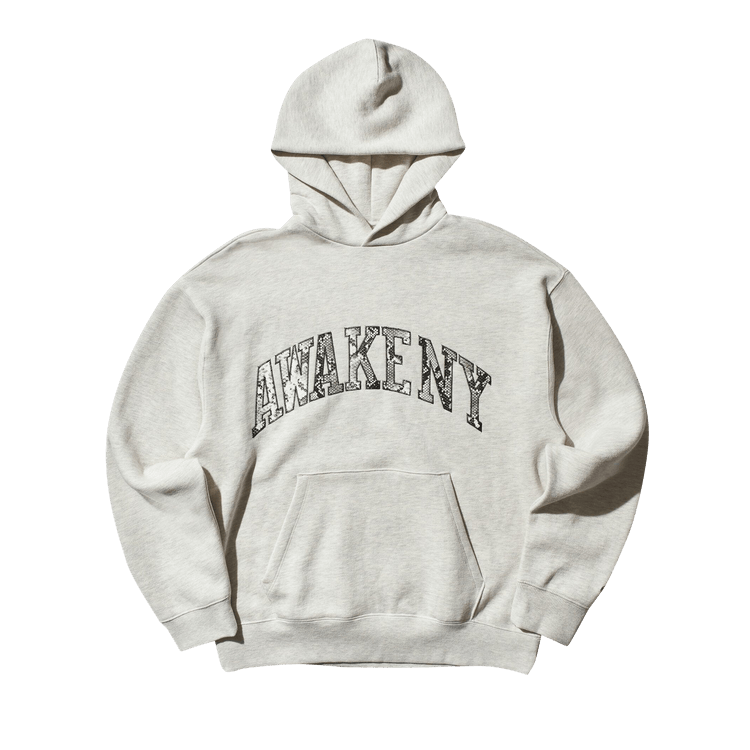 Awake NY Snake Skin Appliqué Hoodie "Heather Grey"