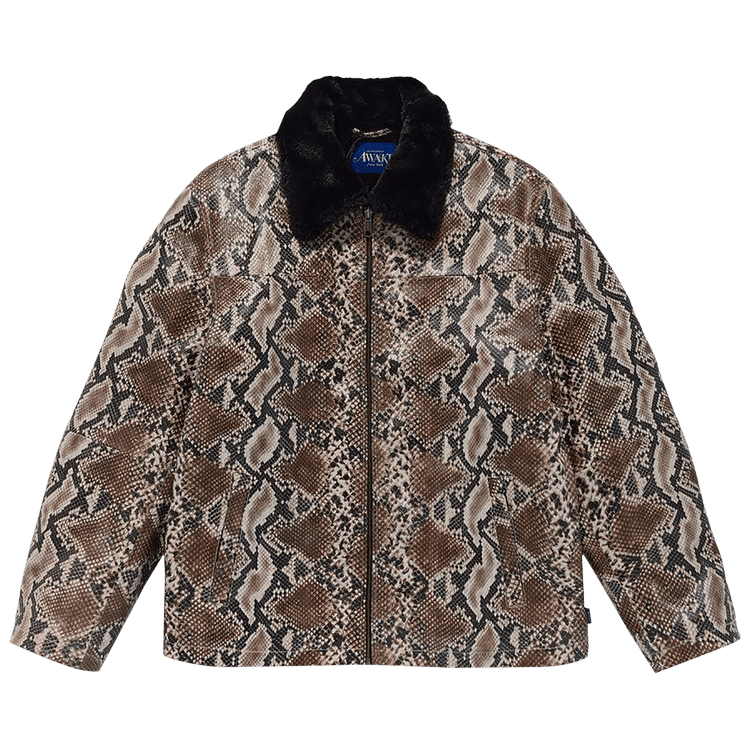 Awake NY Snake Skin Fur Coat "White"