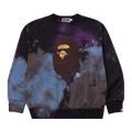 BAPE Tie Dye Ape Head Relaxed Fit Crewneck Sweatshirt "Black"