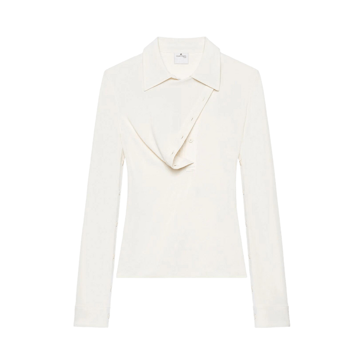 Courrèges Oblique Crepe Jersey Shirt "Natural"