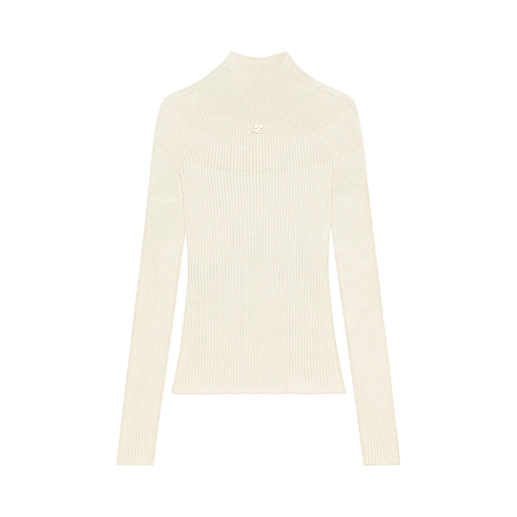 Courrèges Mockneck Light Rib Sweater "Natural"