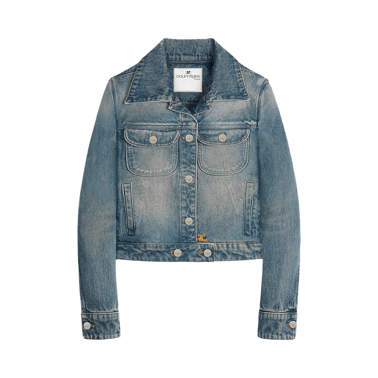 Courrèges Signature Denim Trucker Jacket "Vintage Medium Blue"