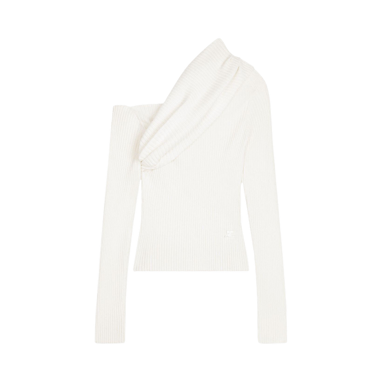 Courrèges Twist Rib Knit Sweater "Heritage White"