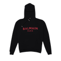 Balmain Logo Printed Drawstring Hoodie "Black/Red"